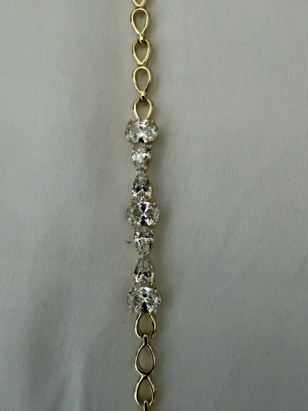 Gold-Tone Crystal Link Bracelet with Clear Stones